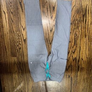 Figs Gray Joggers with Teal Drawstring